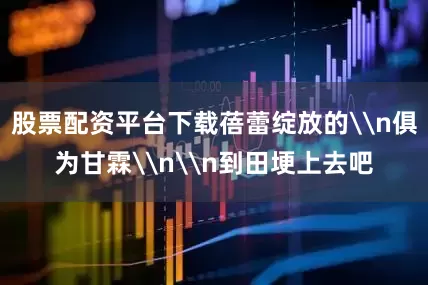 股票配资平台下载蓓蕾绽放的\n俱为甘霖\n\n到田埂上去吧